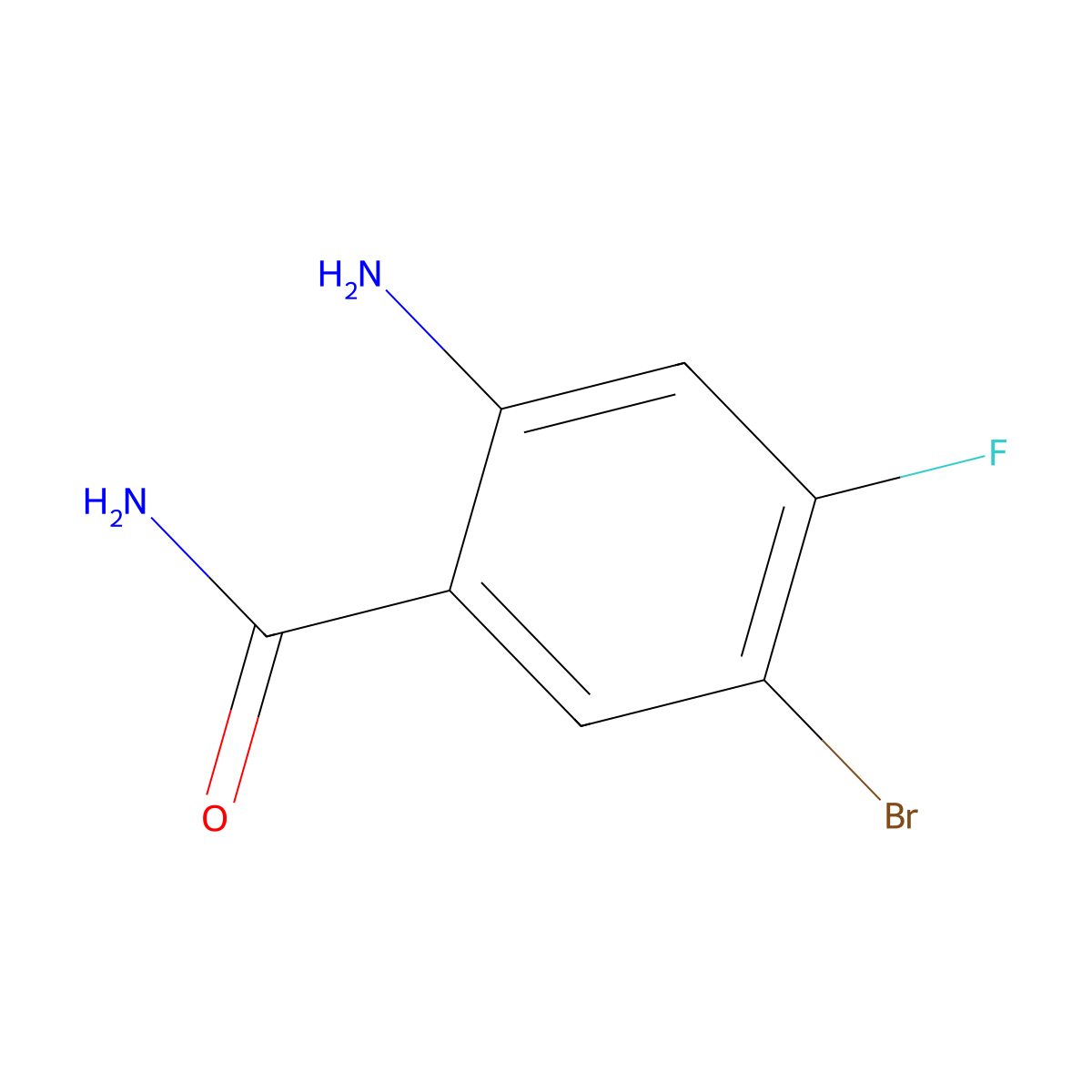 2-Amino-5-bromo-4-fluorobenzamide molecular structure, CAS 1206969-09-6
