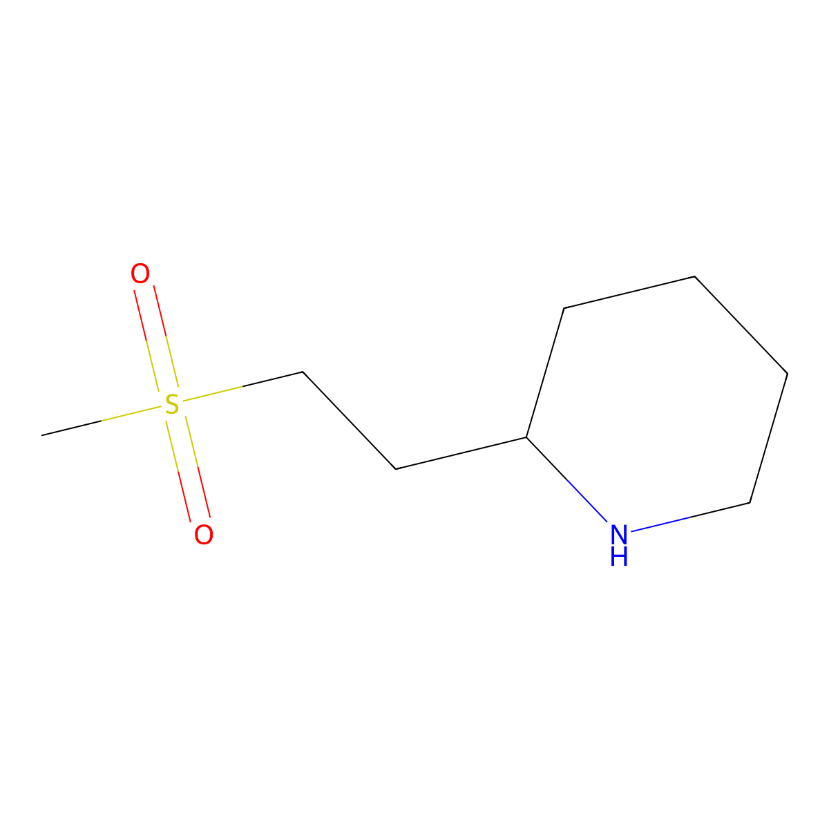 2-(2-(Methylsulfonyl)ethyl)piperidine molecular structure, CAS 1206969-10-9