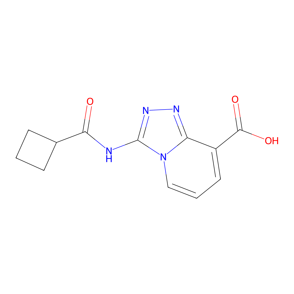 3-(Cyclobutanecarboxamido)-[1,2,4]triazolo[4,3-a]pyridine-8-carboxylic acid molecular structure, CAS 1206969-16-5