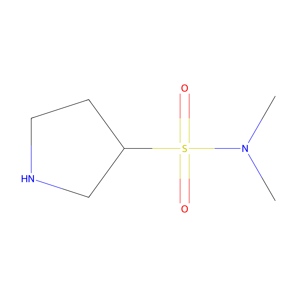 N,N-Dimethylpyrrolidine-3-sulfonamide molecular structure, CAS 1206969-17-6