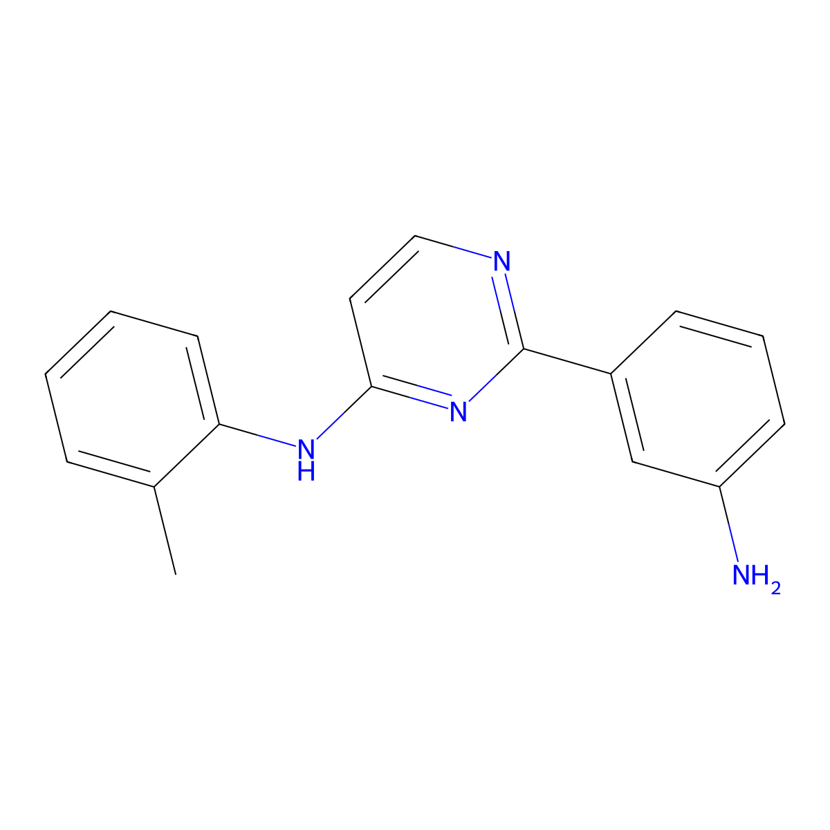 2-(3-aminophenyl)-N-o-tolylpyrimidin-4-amine molecular structure, CAS 1206969-18-7