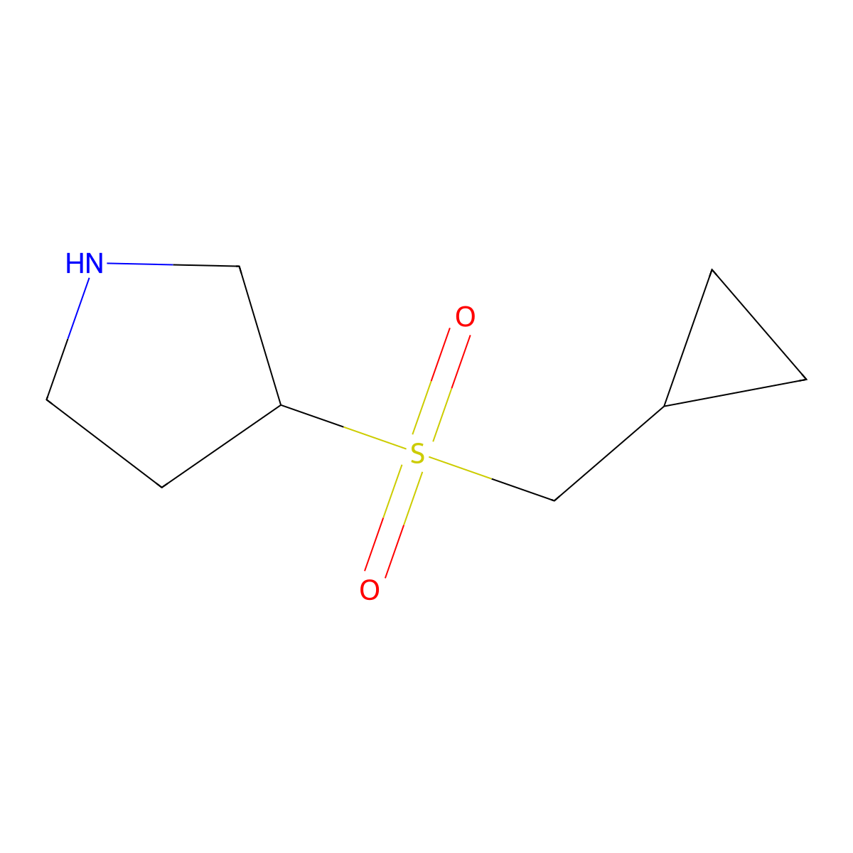 3-(Cyclopropylmethylsulfonyl)pyrrolidine molecular structure, CAS 1206969-34-7