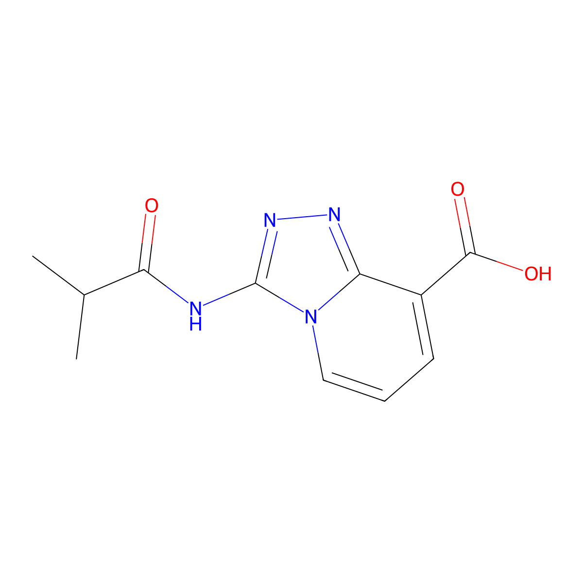 3-(Isobutyramido)-[1,2,4]triazolo[4,3-a]pyridine-8-carboxylic acid molecular structure, CAS 1206969-41-6