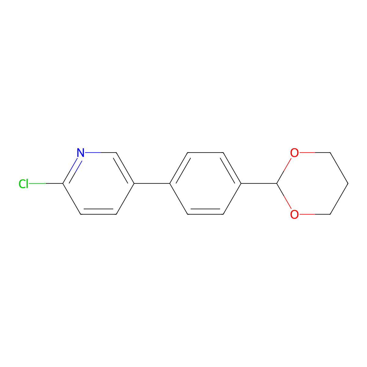 5-(4-(1,3-Dioxan-2-yl)phenyl)-2-chloropyridine molecular structure, CAS 1206969-44-9