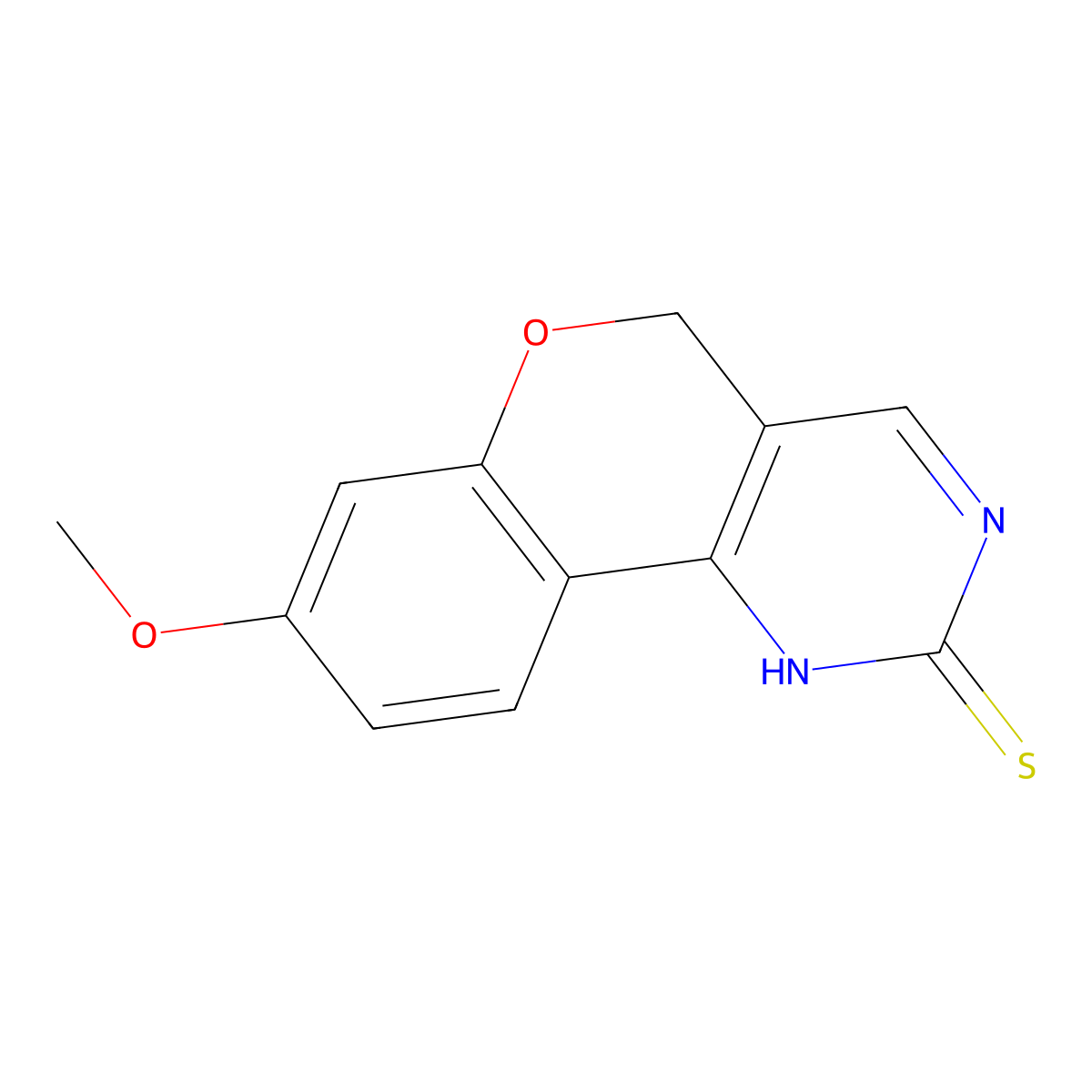 8-methoxy-5H-chromeno[4,3-d]pyrimidine-2-thiol molecular structure, CAS 1206969-45-0