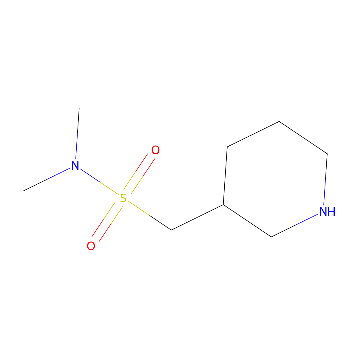 N,N-dimethyl-1-piperidin-3-ylmethanesulfonamide molecular structure, CAS 1206969-51-8
