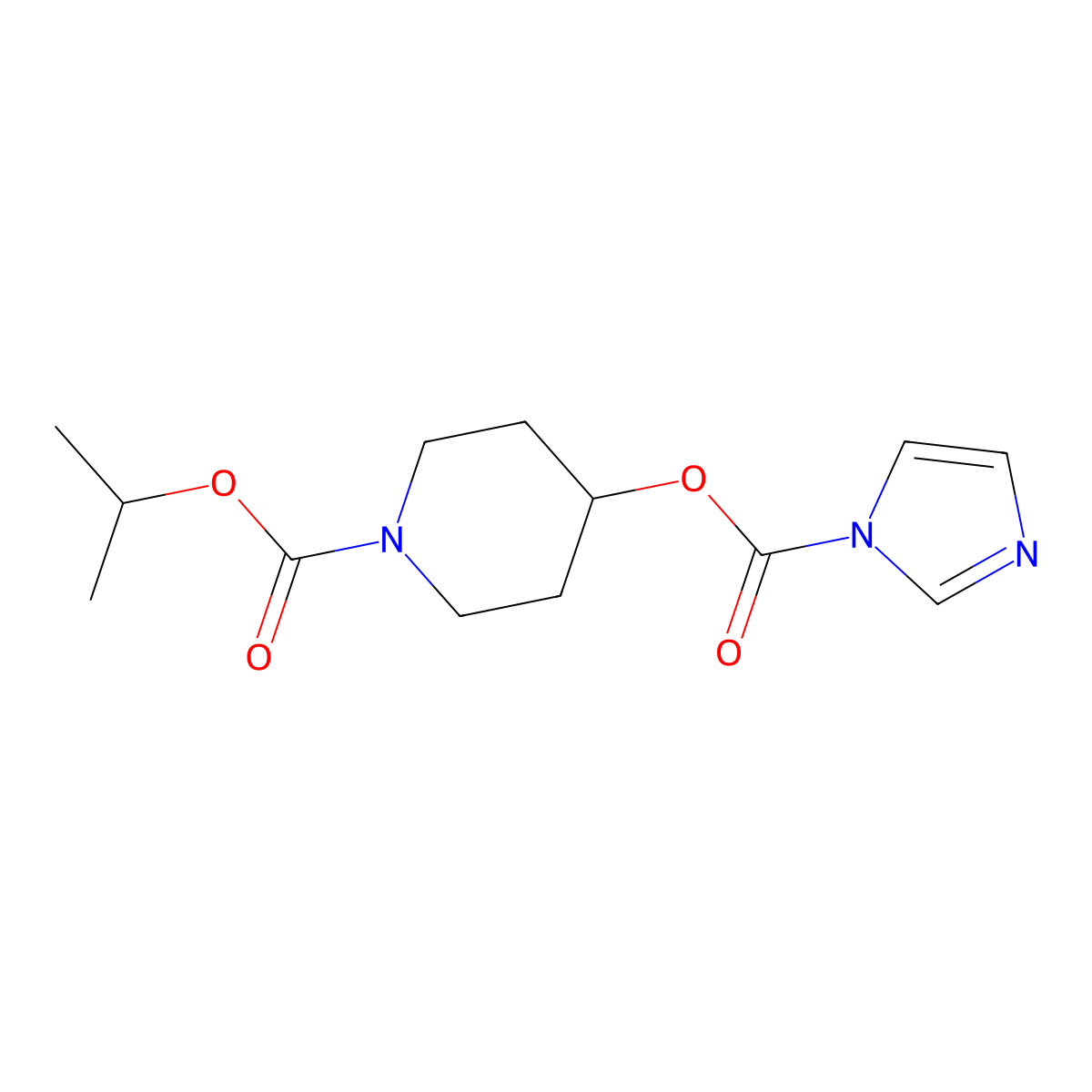 isopropyl 4-(1H-imidazole-1-carboxyloyloxy)piperidine-1-carboxylate molecular structure, CAS 1206969-55-2