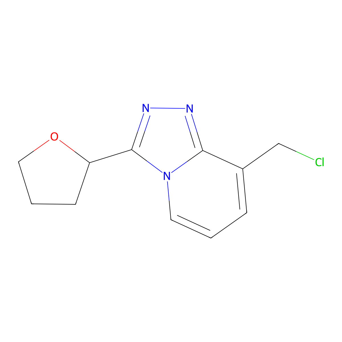 8-(Chloromethyl)-3-(tetrahydrofuran-2-yl)-[1,2,4]triazolo[4,3-a]pyridine molecular structure, CAS 1206969-57-4