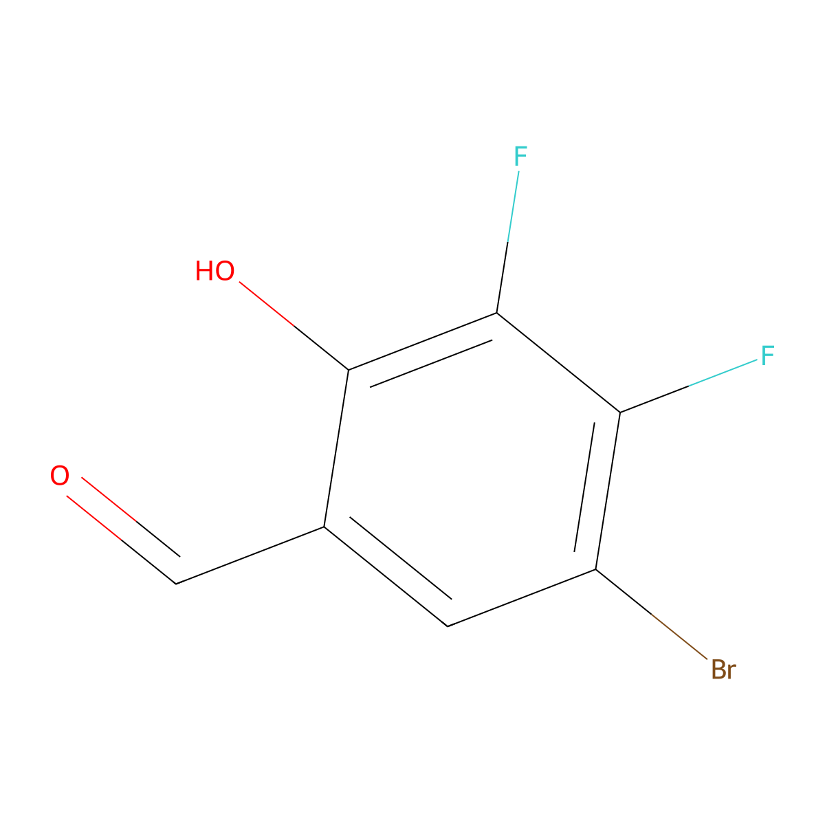 5-Bromo-3,4-difluoro-2-hydroxybenzaldehyde molecular structure, CAS 1206969-61-0