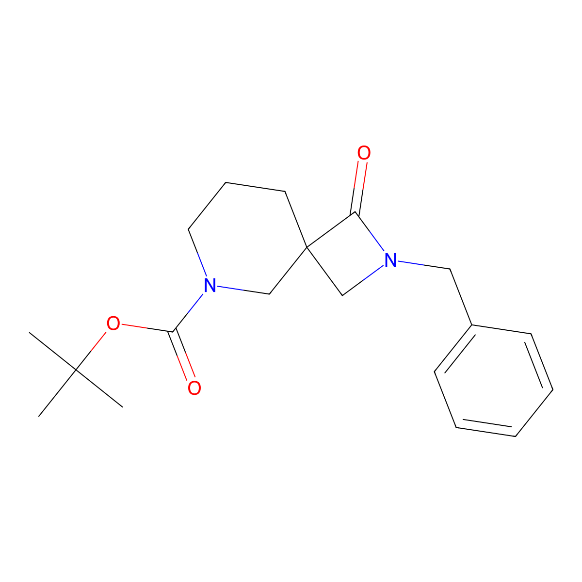 tert-Butyl 2-benzyl-1-oxo-2,6-diazaspiro[3.5]nonane-6-carboxylate molecular structure, CAS 1206969-63-2