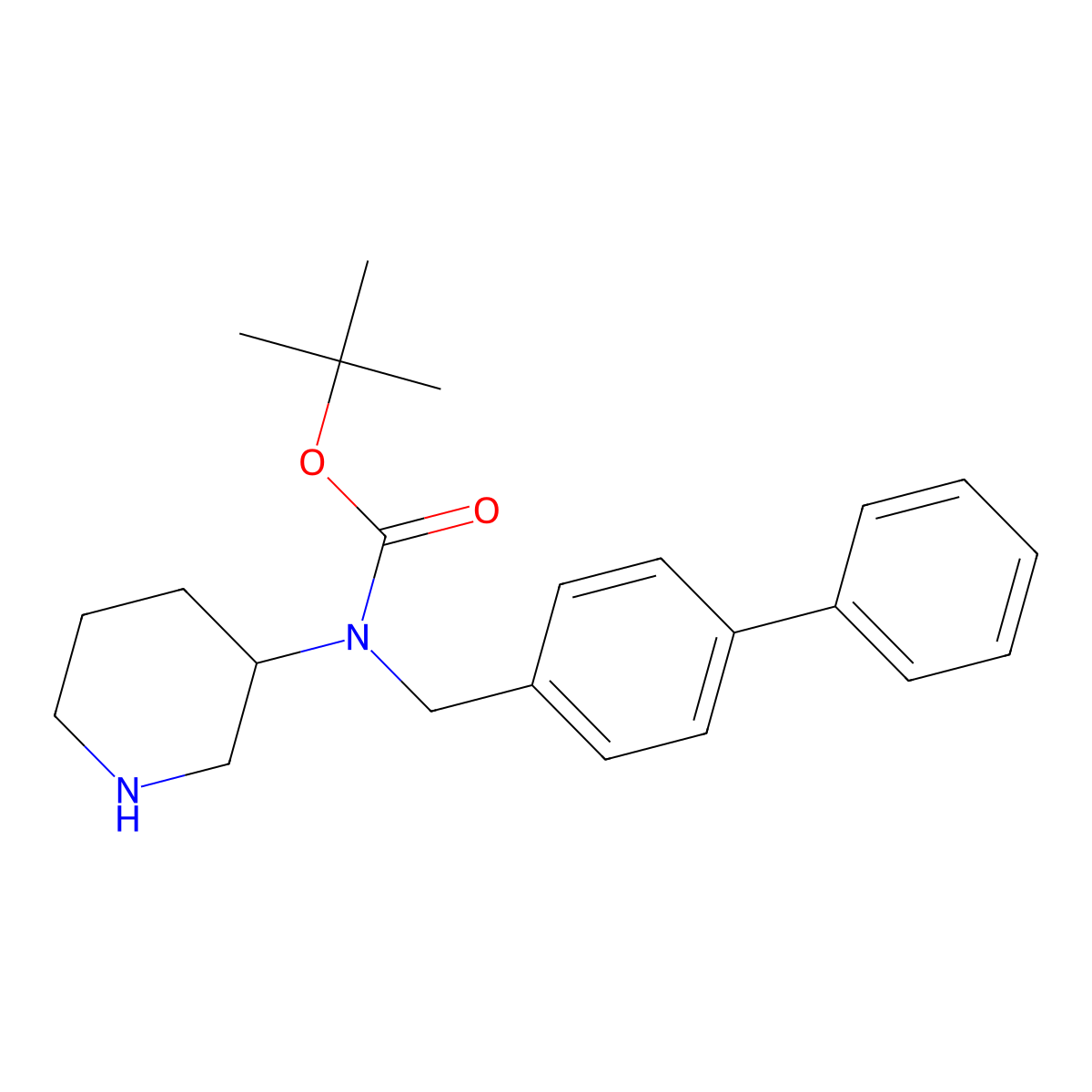 Biphenyl-4-ylmethyl-piperidin-3-yl-carbamic acid tert-butyl ester molecular structure, CAS 1206969-69-8