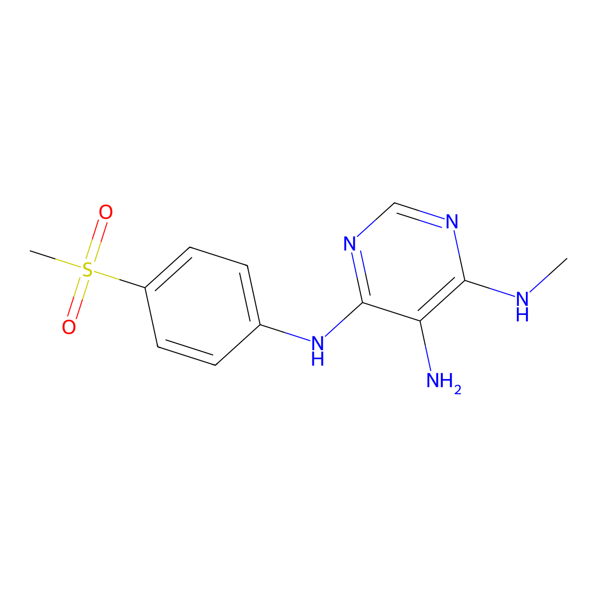 N4-methyl-N6-(4-(methylsulfonyl)phenyl)pyrimidine-4,5,6-triamine molecular structure, CAS 1206969-72-3