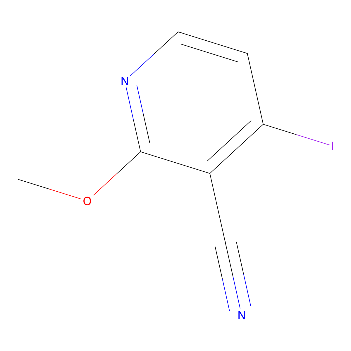 4-Iodo-2-methoxynicotinonitrile molecular structure, CAS 1206969-73-4