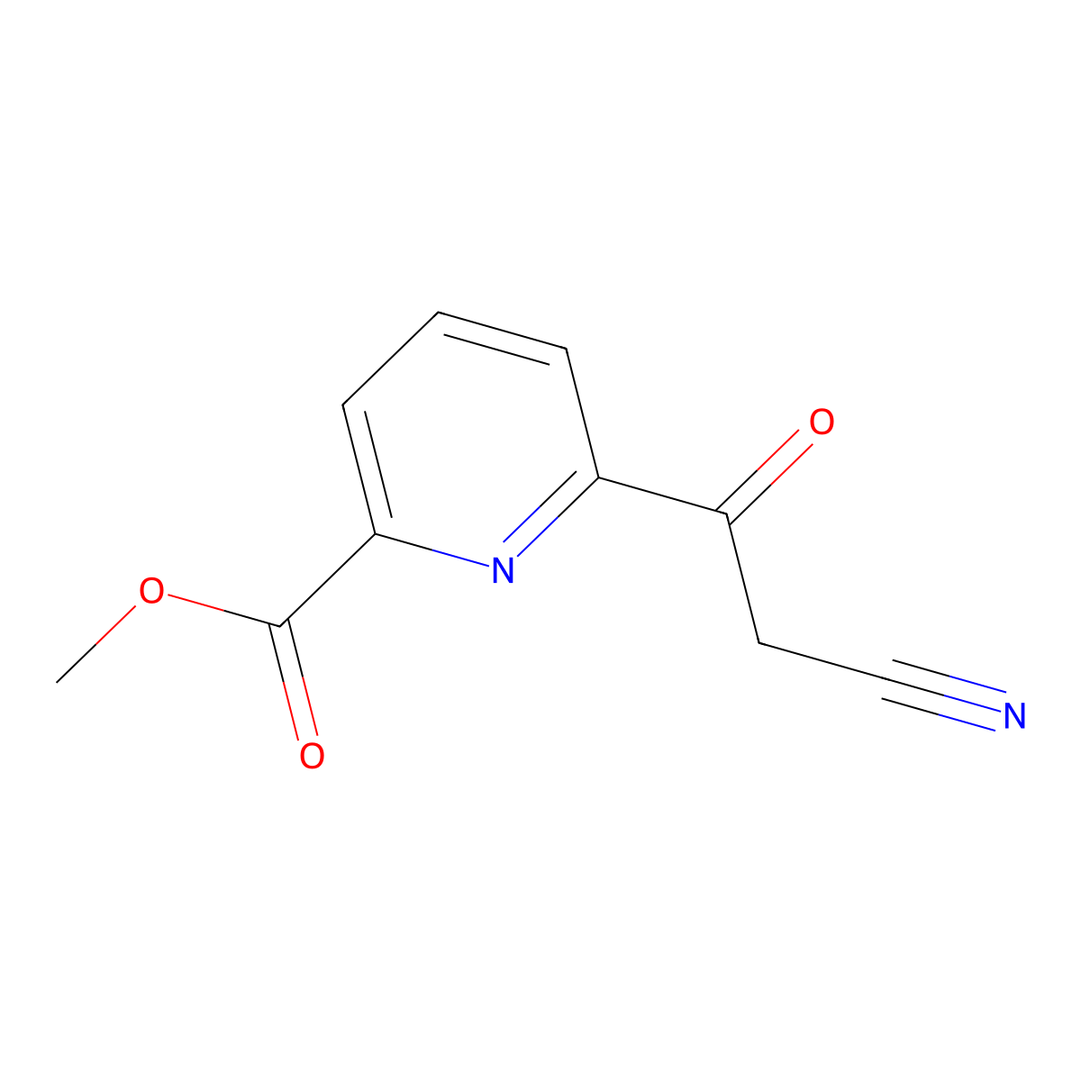 3-Oxo-3-(6'-methoxylcarbonylpyridin-2-yl)propanenitrile molecular structure, CAS 1206969-75-6