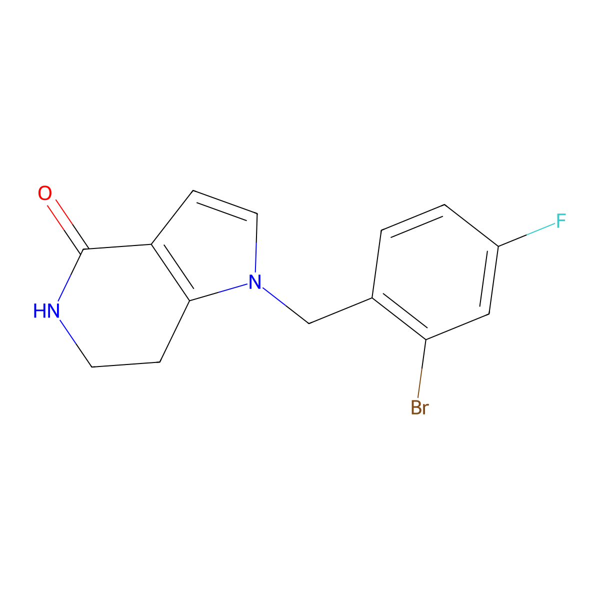 1-(2-bromo-4-fluorobenzyl)-6,7-dihydro-1H-pyrrolo[3,2-c]pyridin-4(5H)-one molecular structure, CAS 1206969-77-8