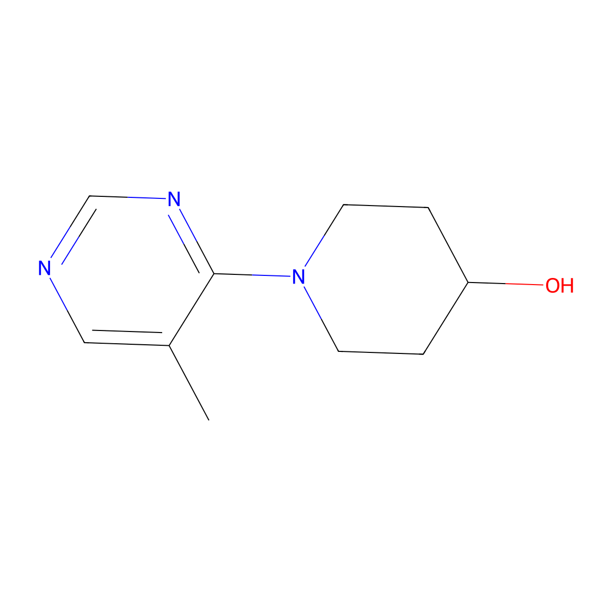 1-(5-Methylpyrimidin-4-yl)piperidin-4-ol molecular structure, CAS 1206969-81-4