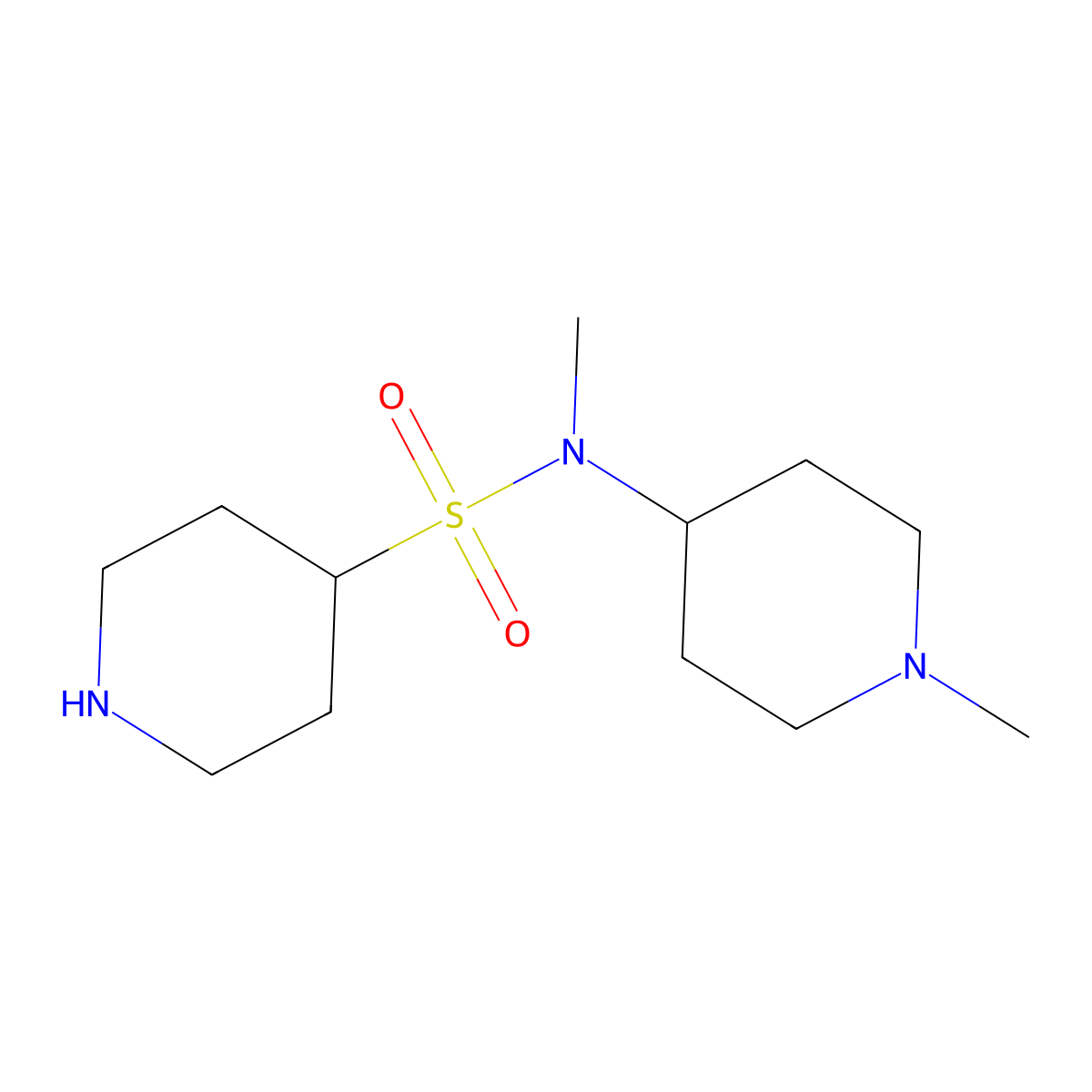 N-methyl-N-(1-methylpiperidin-4-yl)piperidine-4-sulfonamide molecular structure, CAS 1206969-86-9