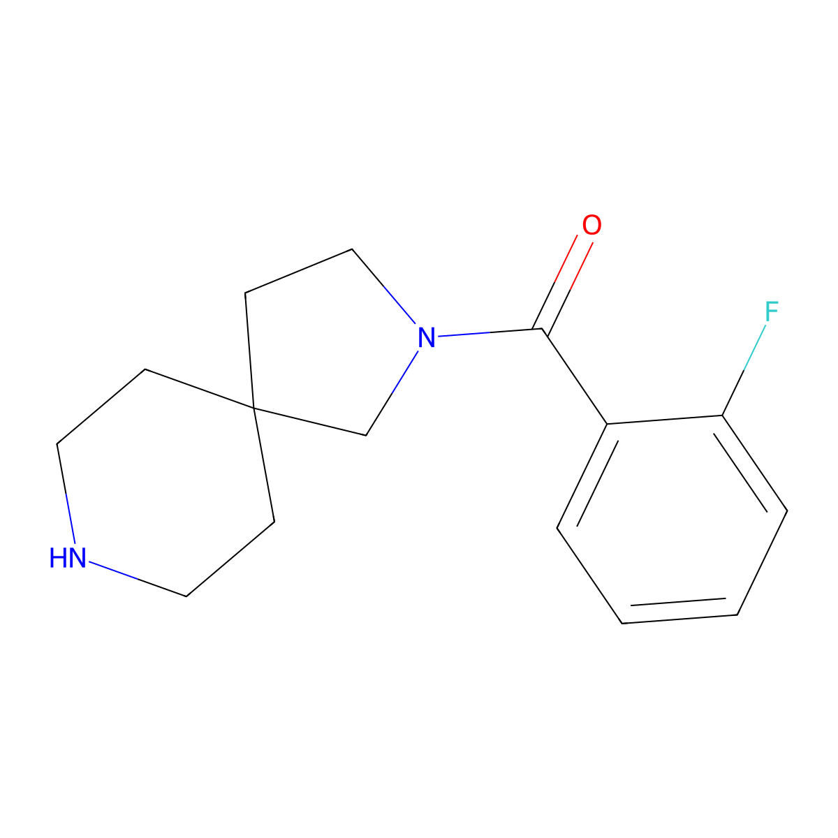 (2,8-Diaza-spiro[4.5]dec-2-yl)-(2-fluoro-phenyl)-methanone molecular structure, CAS 1206969-90-5