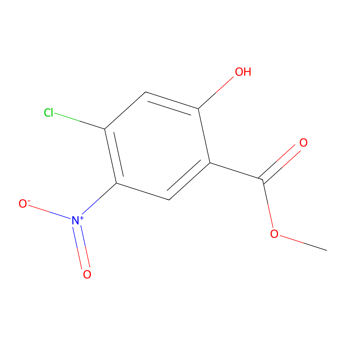 Methyl 4-chloro-2-hydroxy-5-nitrobenzoate molecular structure, CAS 1206969-91-6