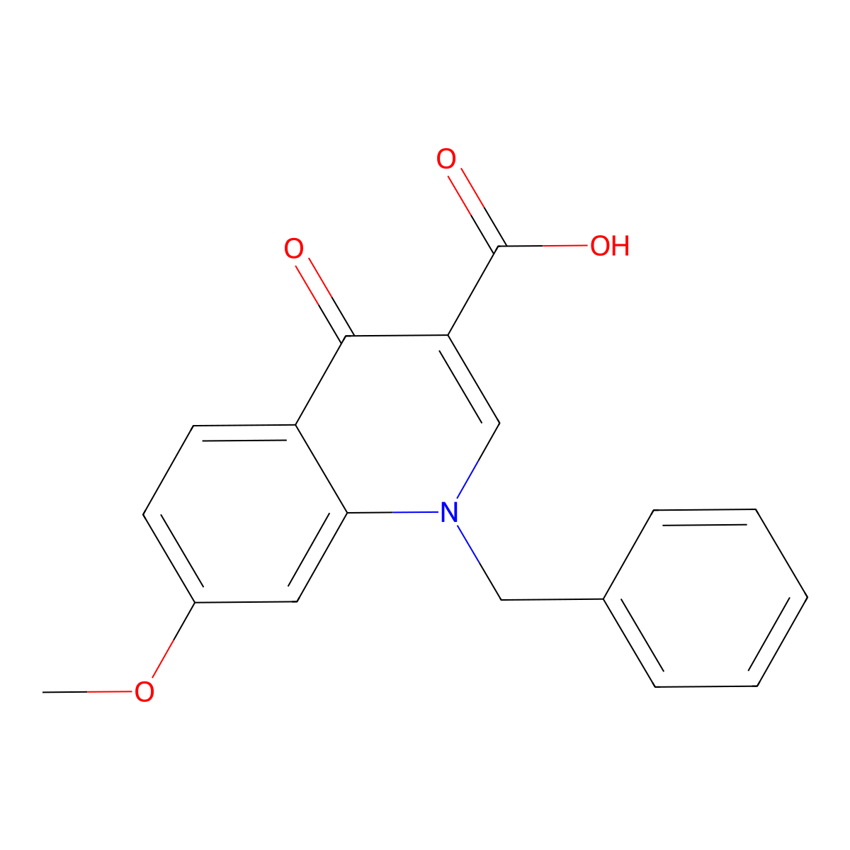 1-Benzyl-1,4-dihydro-7-methoxy-4-oxoquinoline-3-carboxylic acid molecular structure, CAS 1206969-98-3