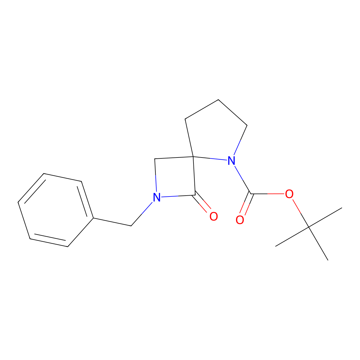 Tert-butyl 2-benzyl-1-oxo-2,5-diazaspiro[3.4]octane-5-carboxylate molecular structure, CAS 1206970-01-5