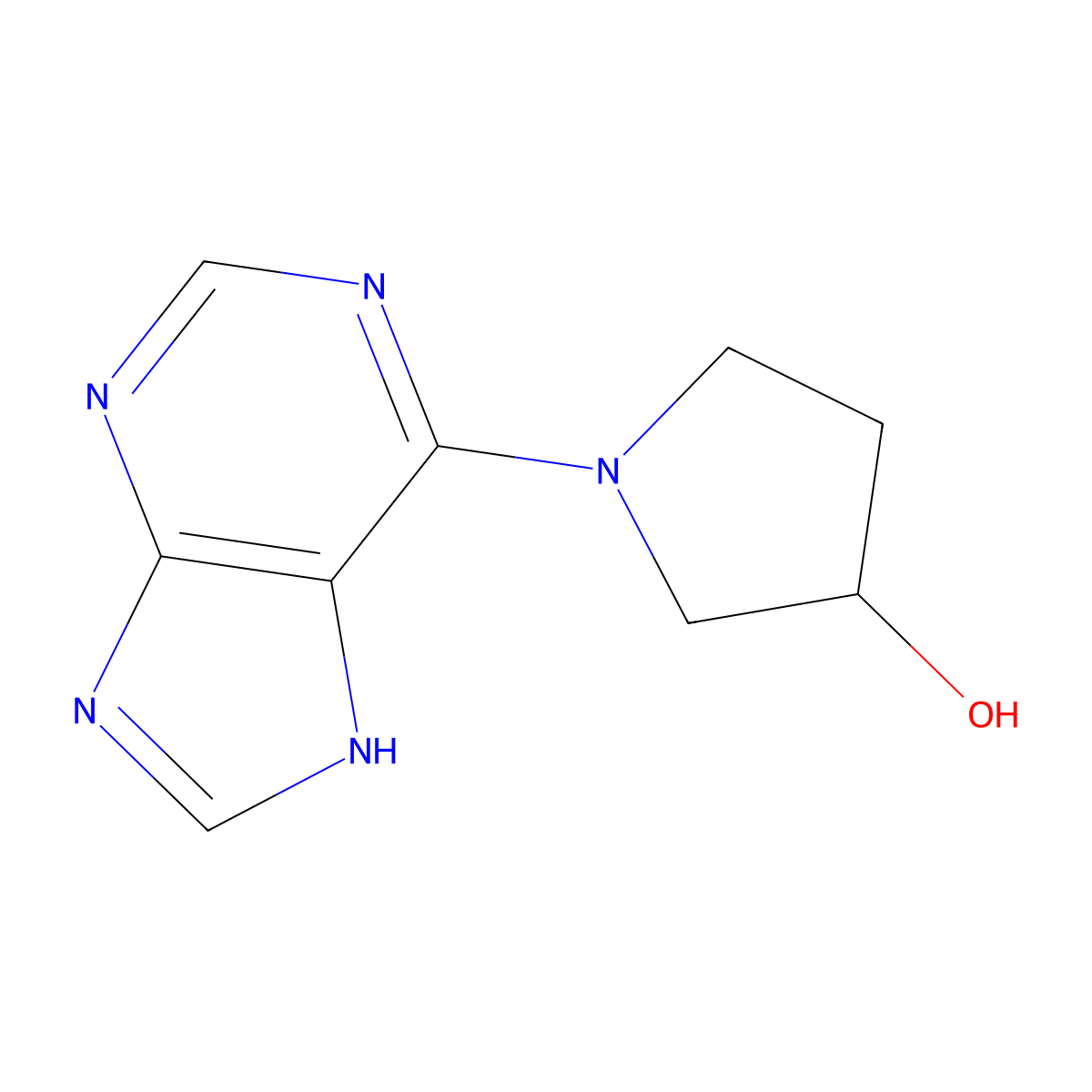 1-(9H-purin-6-yl)pyrrolidin-3-ol molecular structure, CAS 1206970-07-1