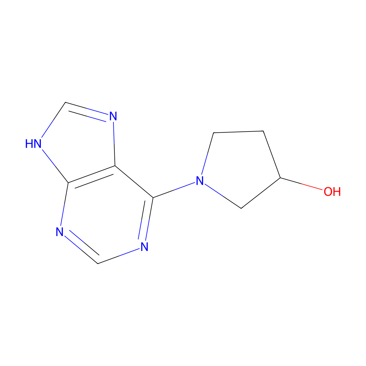 1-(9H-purin-6-yl)pyrrolidin-3-ol molecular structure, CAS 1206970-07-1