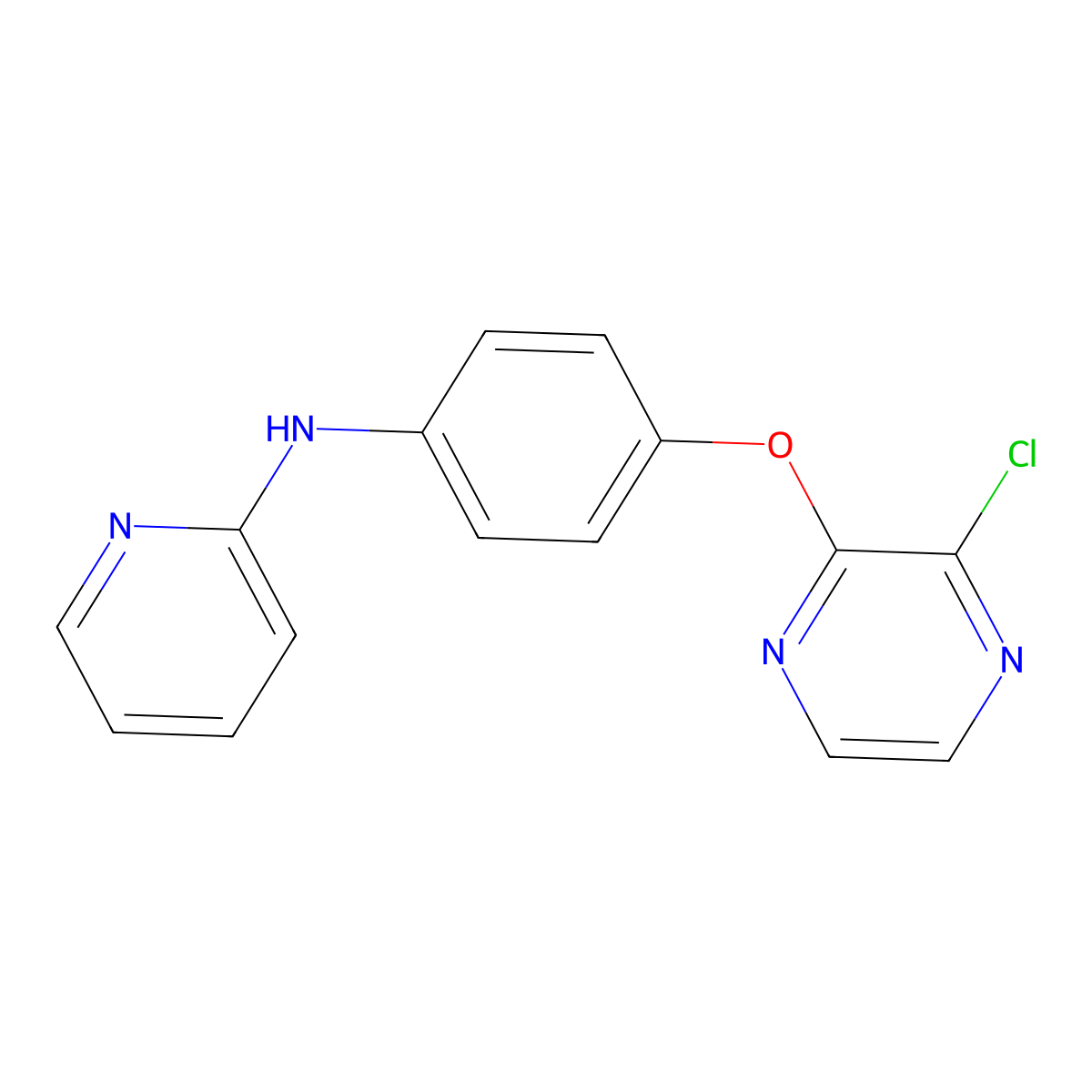 N-(4-(3-chloropyrazin-2-yloxy)phenyl)pyridin-2-amine molecular structure, CAS 1206970-13-9