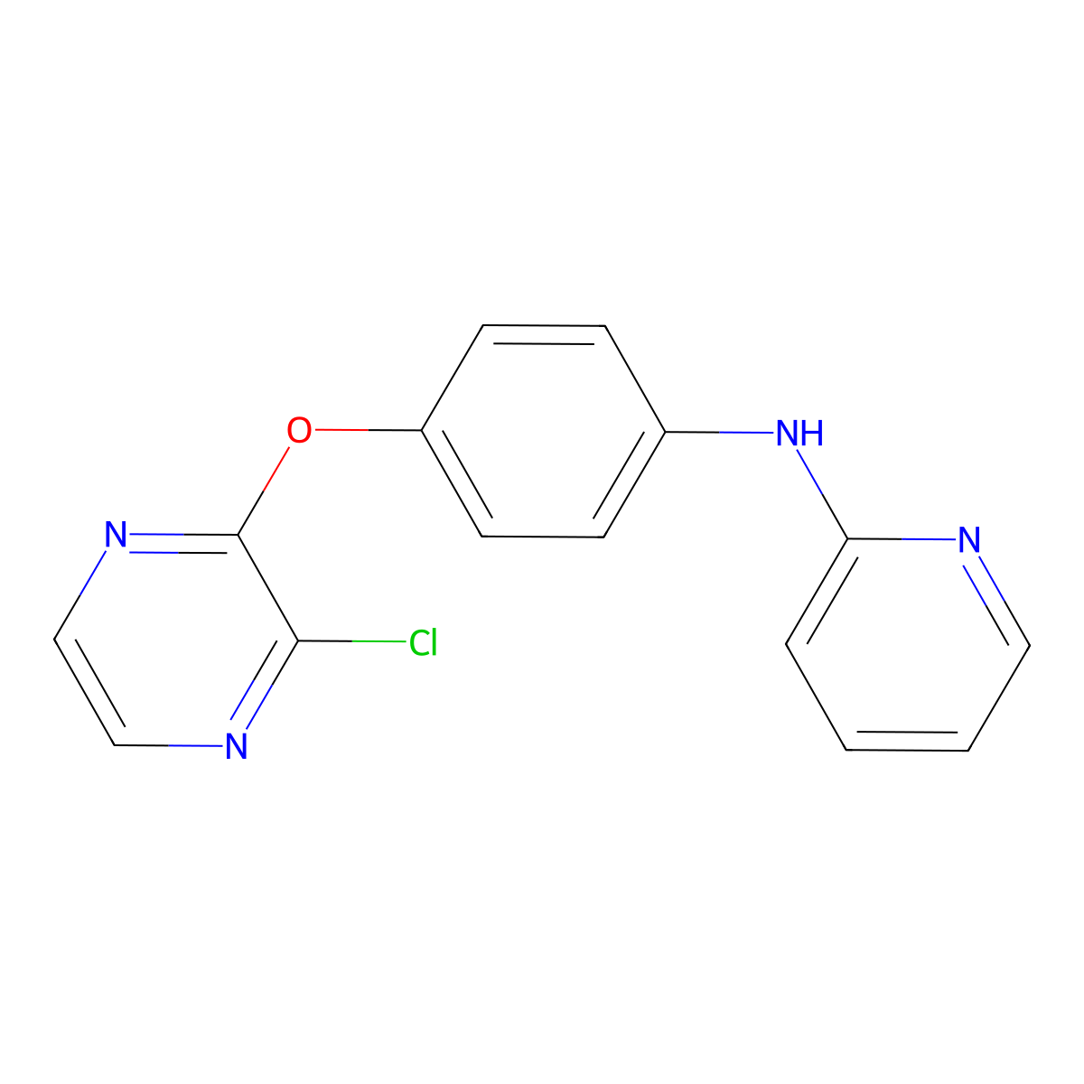 N-(4-(3-chloropyrazin-2-yloxy)phenyl)pyridin-2-amine molecular structure, CAS 1206970-13-9