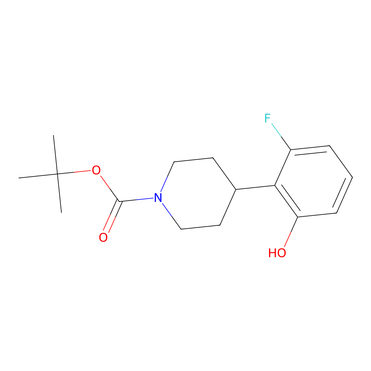 Tert-butyl 4-(2-fluoro-6-hydroxyphenyl)piperidine-1-carboxylate molecular structure, CAS 1206970-27-5