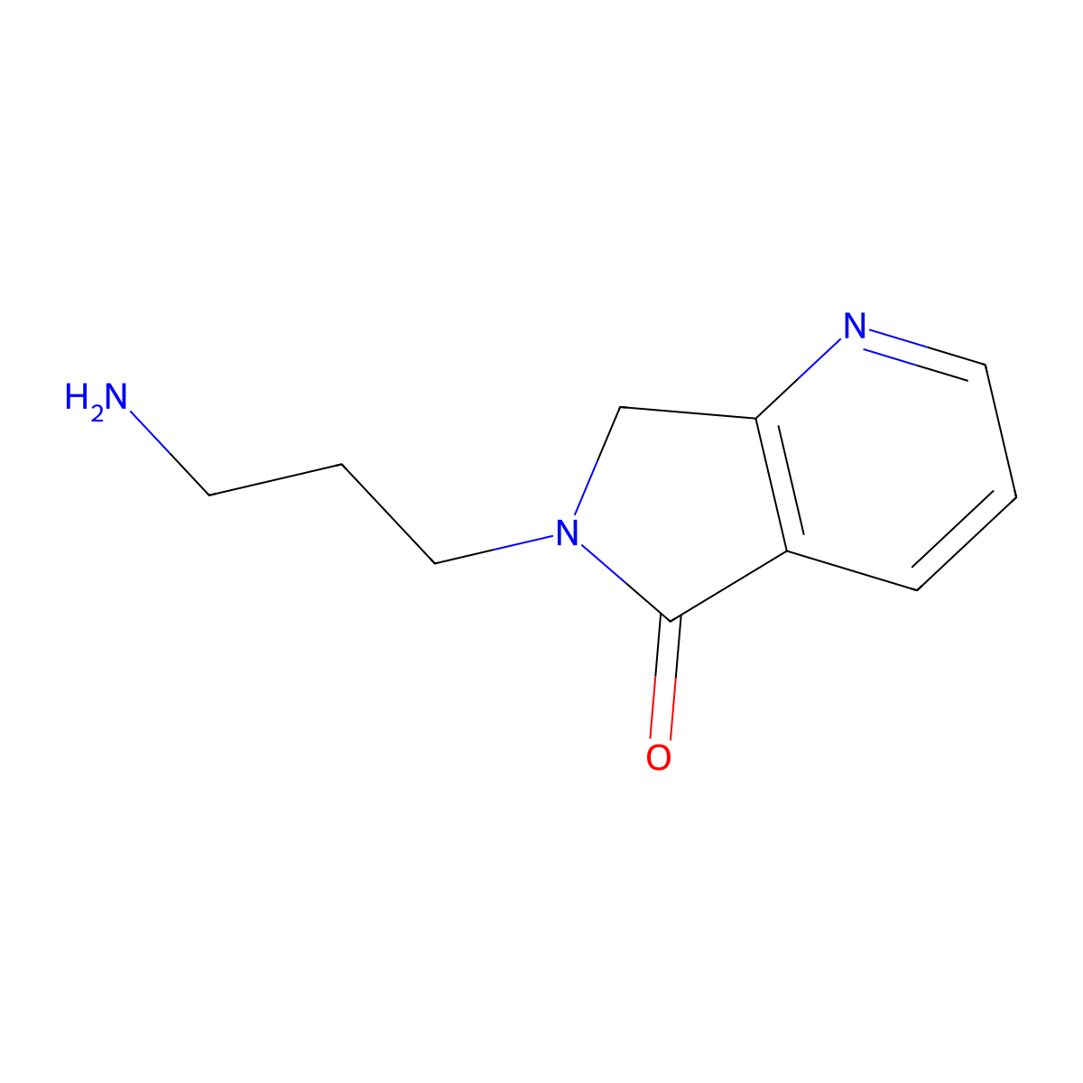 6-(3-aminopropyl)-5H,6H,7H-pyrrolo[3,4-b]pyridin-5-one molecular structure, CAS 1206970-28-6