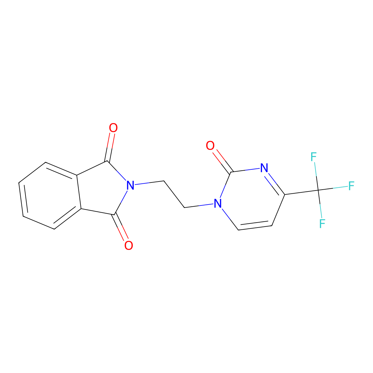 2-(2-(4-(trifluoromethyl)-2-oxopyrimidin-1(2H)-yl)ethyl)isoindoline-1,3-dione molecular structure, CAS 1206970-29-7