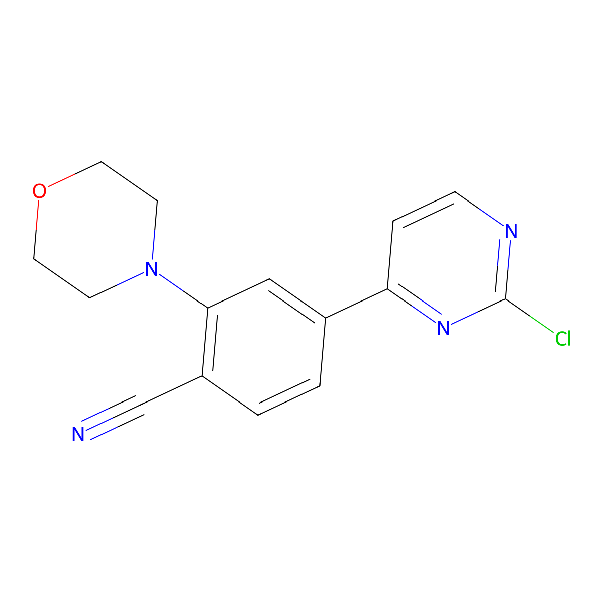 4-(2-Chloropyrimidin-4-yl)-2-morpholinobenzonitrile molecular structure, CAS 1206970-30-0