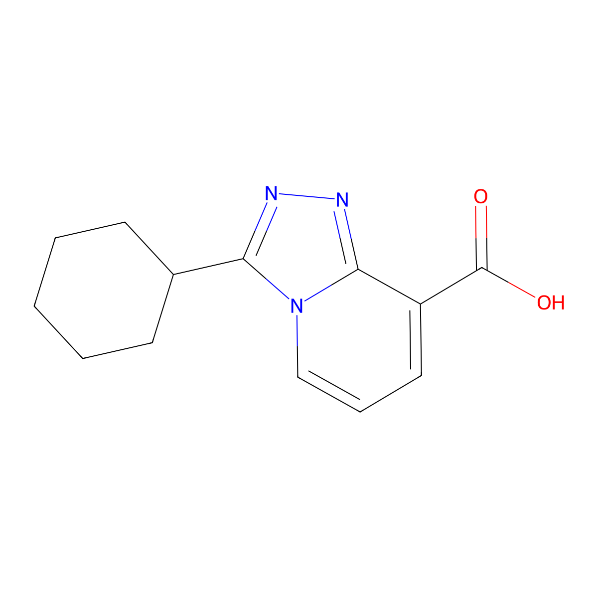 3-Cyclohexyl-[1,2,4]triazolo[4,3-a]pyridine-8-carboxylic acid molecular structure, CAS 1206970-35-5