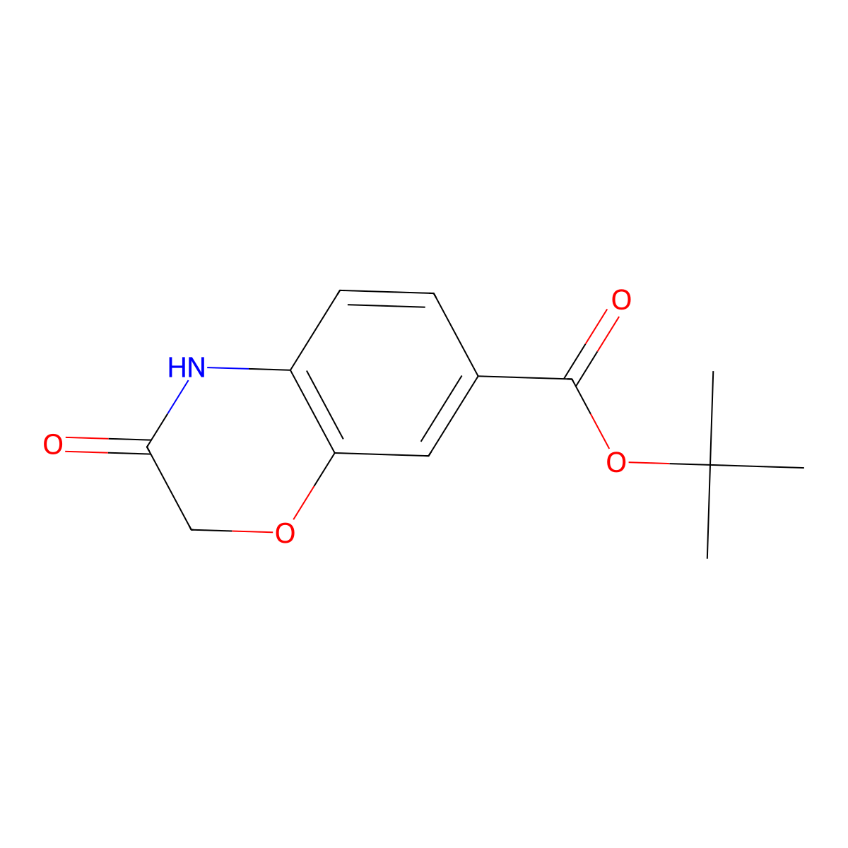 tert-butyl 3,4-dihydro-3-oxo-2H-benzo[b][1,4]oxazine-7-carboxylate molecular structure, CAS 1206970-38-8