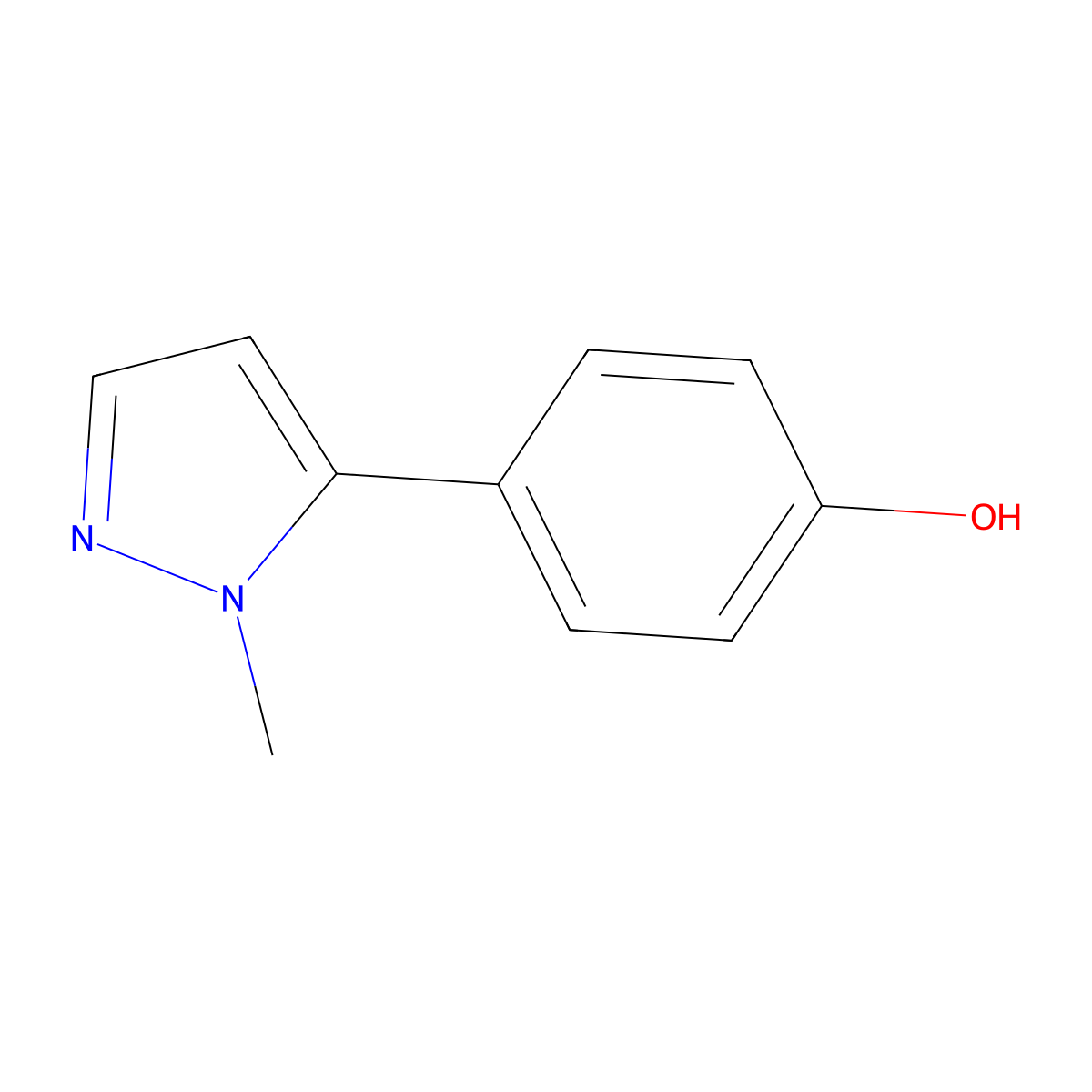 4-(1-methyl-1H-pyrazol-5-yl)phenol molecular structure, CAS 1206970-50-4