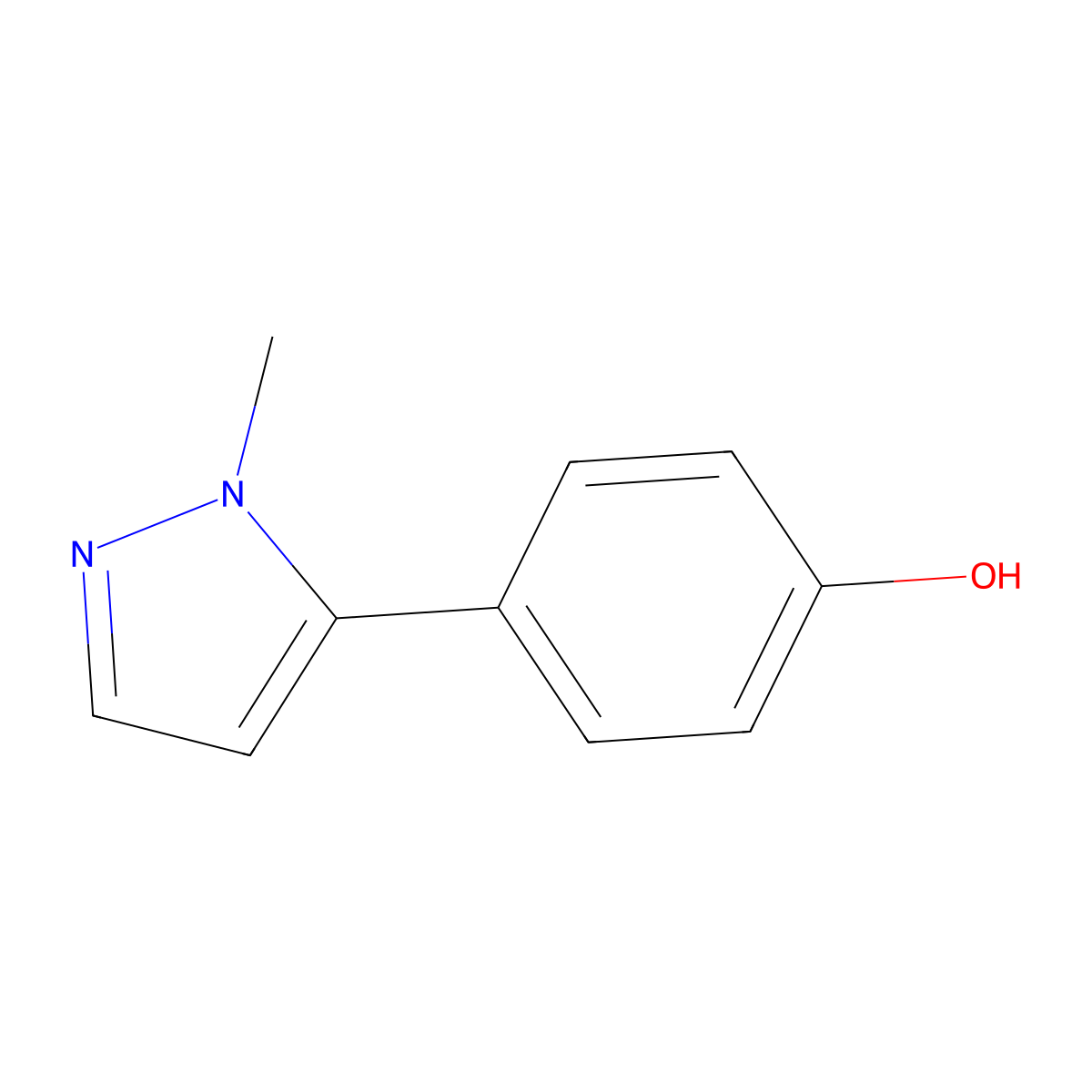 4-(1-methyl-1H-pyrazol-5-yl)phenol molecular structure, CAS 1206970-50-4