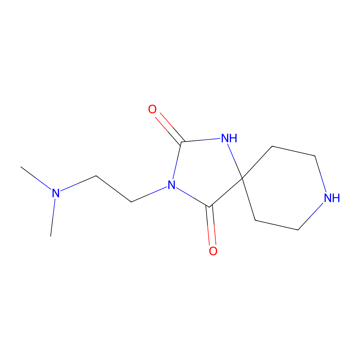 3-(2-Dimethylamino-ethyl)-1,3,8-triaza-spiro[4.5]decane-2,4-dione molecular structure, CAS 1206970-51-5