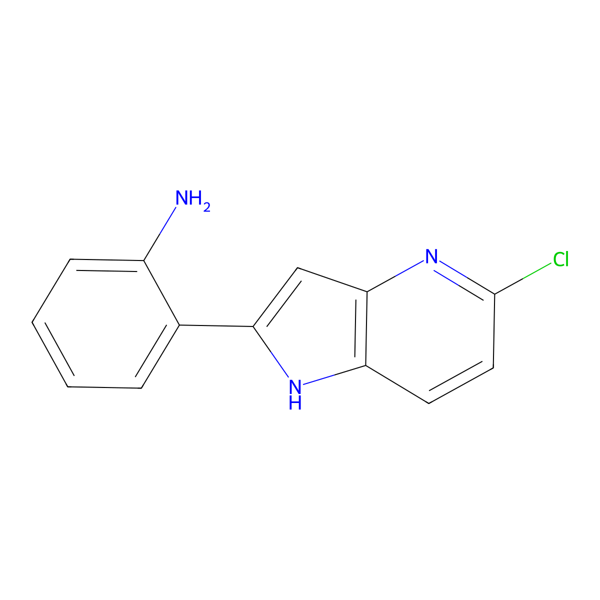 2-(5-chloro-1H-pyrrolo[3,2-b]pyridin-2-yl)benzenamine molecular structure, CAS 1206970-52-6