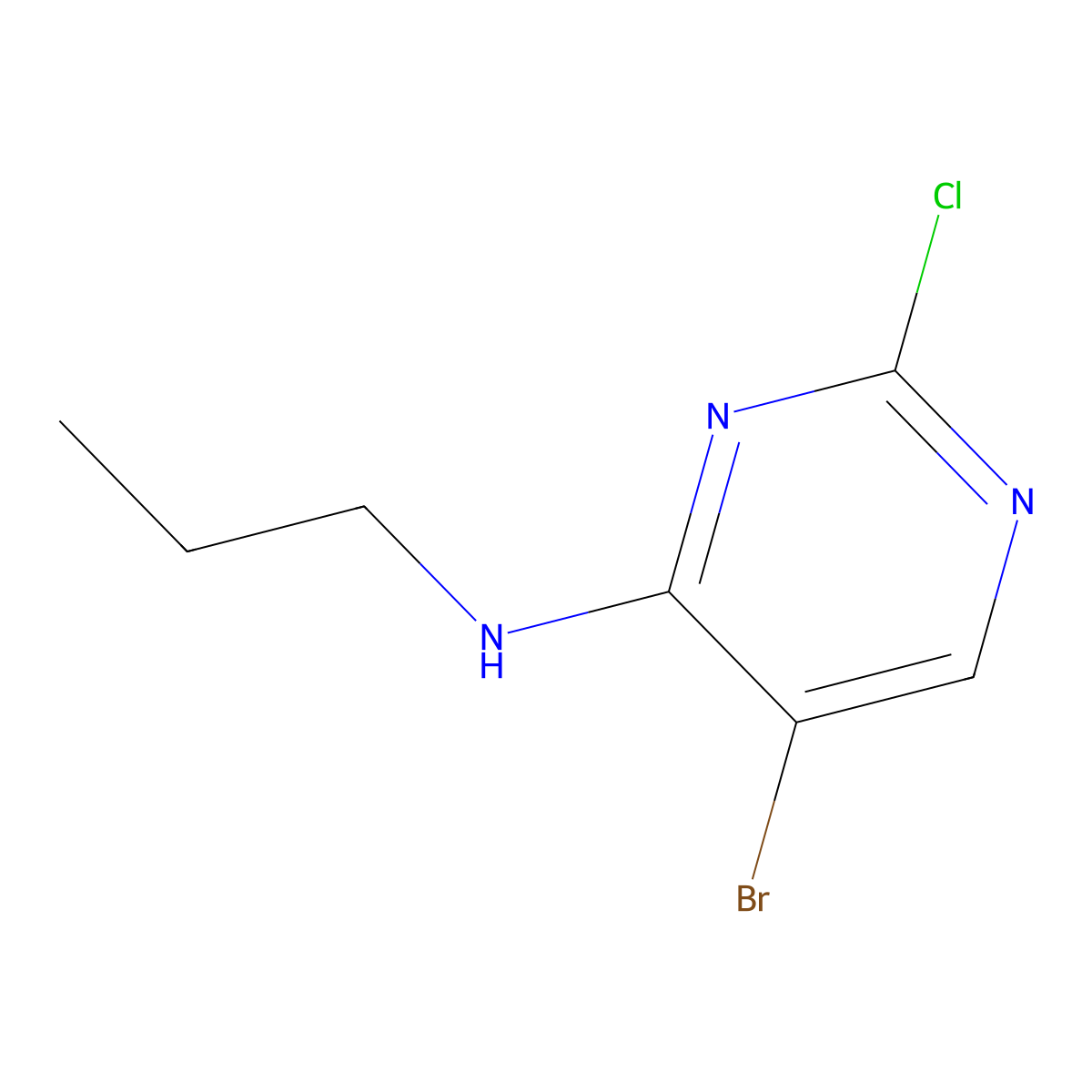 5-bromo-2-chloro-N-propylpyrimidin-4-amine molecular structure, CAS 1206970-57-1