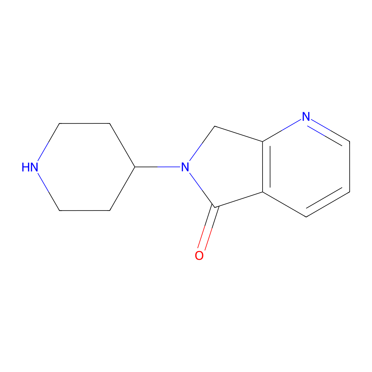 6,7-Dihydro-6-(piperidin-4-yl)pyrrolo[3,4-b]pyridin-5-one molecular structure, CAS 1206970-62-8