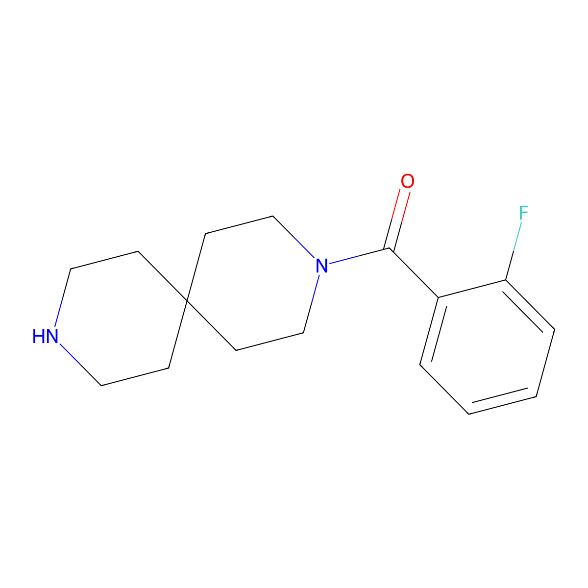 (3,9-Diaza-spiro[5.5]undec-3-yl)-(2-fluoro-phenyl)-methanone molecular structure, CAS 1206970-65-1