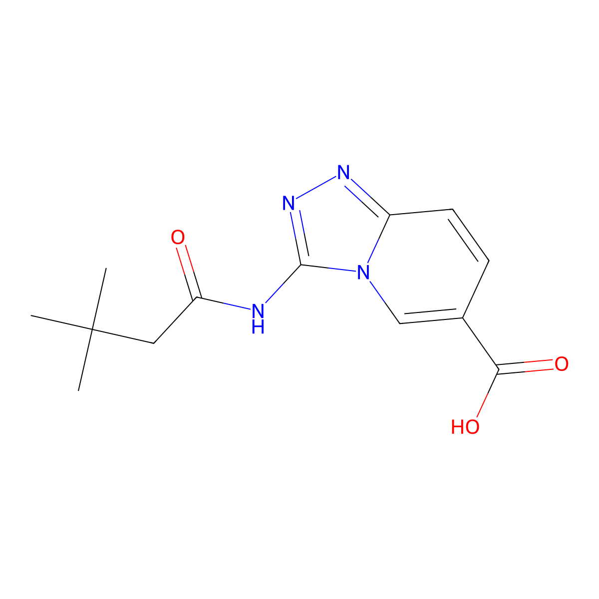 3-(3,3-Dimethylbutanamido)-[1,2,4]triazolo[4,3-a]pyridine-6-carboxylic acid molecular structure, CAS 1206970-67-3
