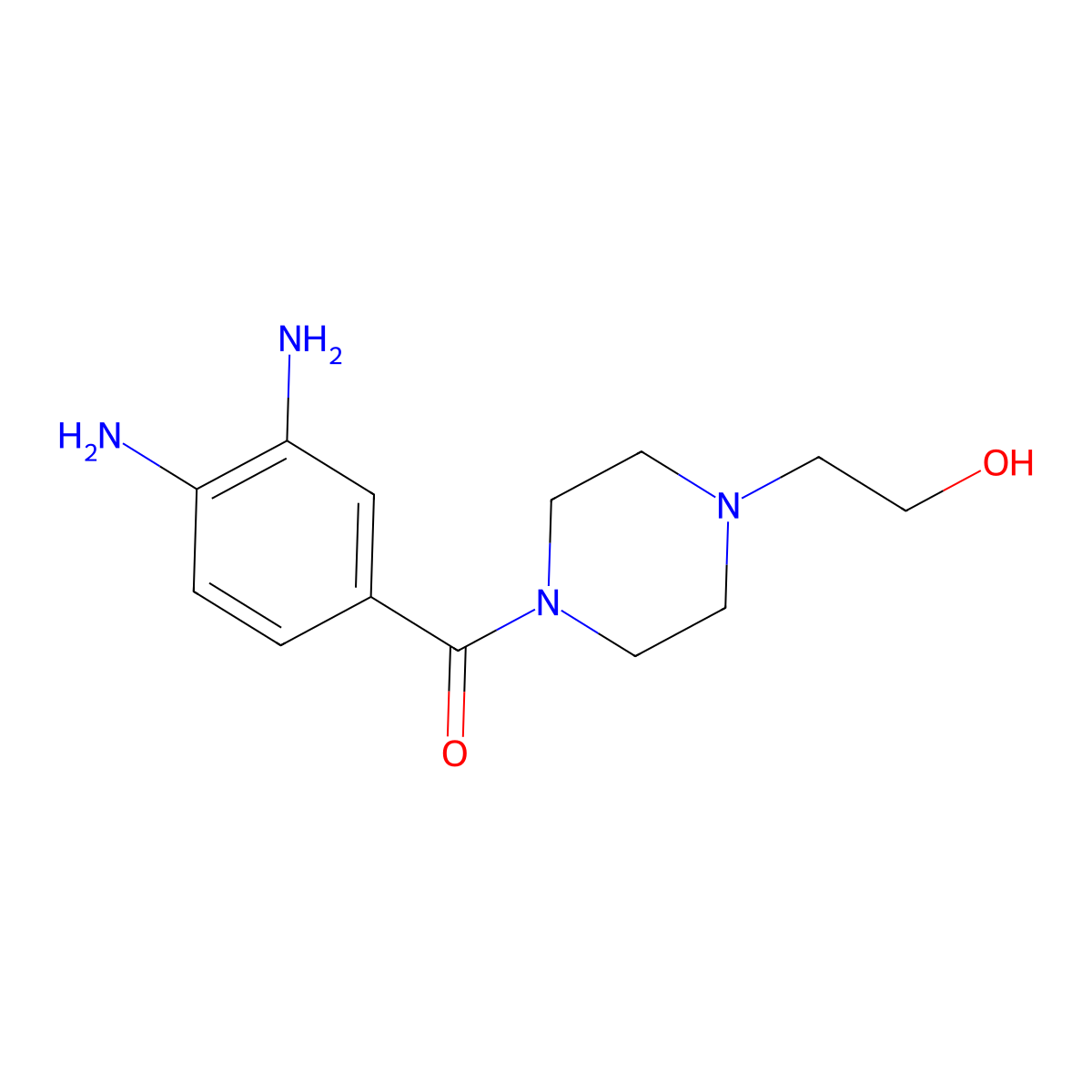 (3,4-Diaminophenyl)(4-(2-hydroxyethyl)piperazin-1-yl)methanone molecular structure, CAS 1206970-70-8