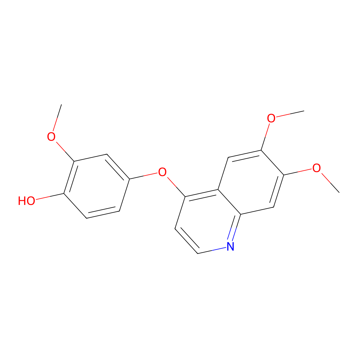 4-(6,7-Dimethoxyquinolin-4-yloxy)-2-methoxyphenol molecular structure, CAS 1206970-71-9