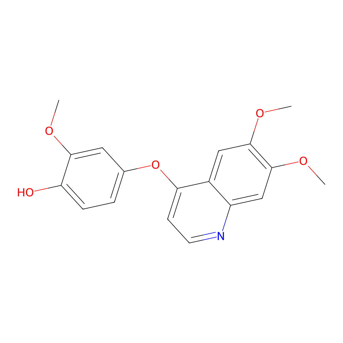 4-(6,7-Dimethoxyquinolin-4-yloxy)-2-methoxyphenol molecular structure, CAS 1206970-71-9