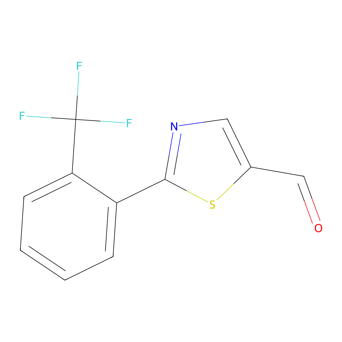 2-(2-(Trifluoromethyl)phenyl)thiazole-5-carbaldehyde molecular structure, CAS 1206970-99-1