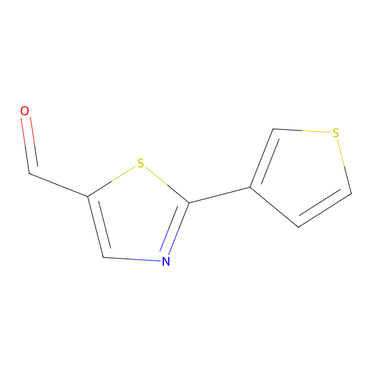 2-(Thiophen-3-yl)-1,3-thiazole-5-carbaldehyde molecular structure, CAS 1206971-01-8