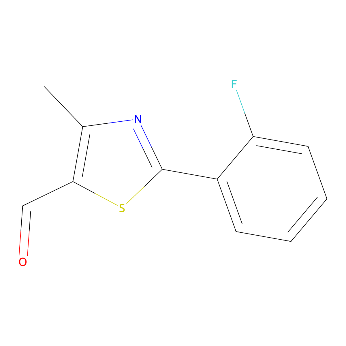 2-(2-Fluorophenyl)-4-methylthiazole-5-carbaldehyde molecular structure, CAS 1206971-03-0