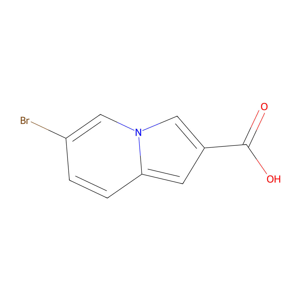6-Bromoindolizine-2-carboxylic acid molecular structure, CAS 1206971-05-2